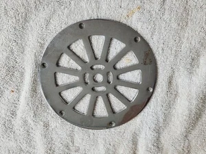 Vintage drain strainer cover, 6" diameter, Chrome - Picture 1 of 5