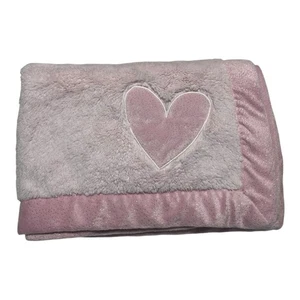 Koala Baby Pink Sparkle Heart Baby Blanket Soft Plush Shiny - Picture 1 of 8