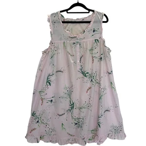 Pigiama Adonna stampa floreale senza maniche camicia da notte con volant e orlo vestito M - Foto 1 di 8