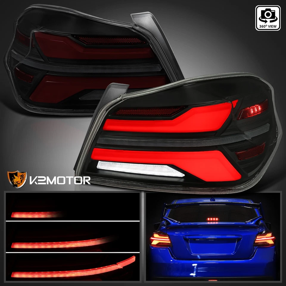 Fits 2015-2021 Subaru WRX STI LED Smoke Tail Lights Sequential Signal Red Tube Foto 1 de 4