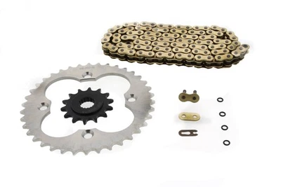2004 2005 Honda TRX450R TRX 450R Gold O-Ring Chain & Silver Sprockets 14/38 Foto 1 de 4