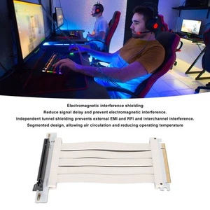 PCIE 4.0 X16 Riser Cable 90° Extension Cable High Speed Vertical Mount Gaming FY - Afbeelding 1 van 22