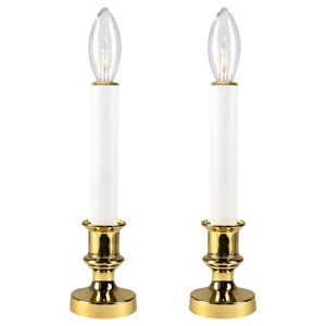 Northcape 2 Lámparas Vela Navidad C9 LED Blanco y Dorado a Batería 9" - Imagen 1 de 7