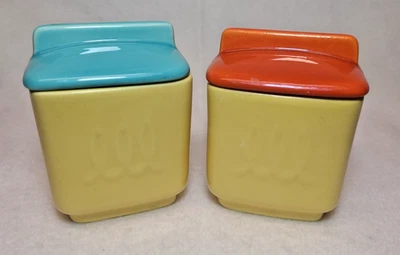 Vintage Franciscan Toastmaster Deluxe Toast 'N' Jam Ceramic Jelly Jar Set, 1941 - Image 1 of 4