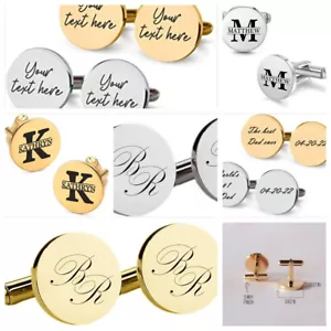 Gemelos redondos grabados personalizados, regalos para padrinos, regalos para él - Imagen 1 de 24