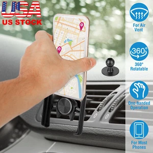 360° Rotation Phone Holder Strong Vent Clip Car Mount Stand Dashboard Universal - Picture 1 of 12