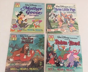 Lot Of 4 Vintage Walt Disney Disneyland 24 Page Read Along Books - Picture 1 of 6