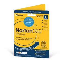 Norton 360 Deluxe 2025 Plus Utilities Ultimate 5 Device 1 Year Same Day Email - Afbeelding 1 van 9