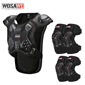 WOSAWE Adult Motorcycle Body Armor Vest Knee Elbow Pads Shockproof Protectors - Picture 1 of 27