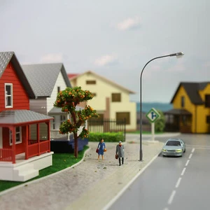 10pcs Model Trains HO Scale 1:87 Metal Street Light Lamps Warm White LEDs Cover - Picture 1 of 6