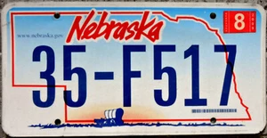 TARGA USA auto NEBRASKA Carovana Pionieri OVEST SOLO targhe americane ORIGINALI - Foto 1 di 6