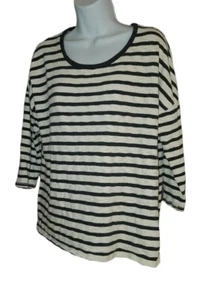 Suéter Sonoma XL para mujer manga 3/4" a rayas cuello redondo 100 % algodón - Imagen 1 de 7
