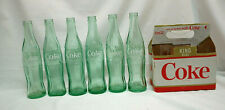 10oz. Coca-Cola 1960's Green Glass Bottles Asst'd States Set of 6 w/Carton S9265