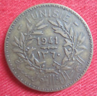 Orig. Münze Coin 2 Francs Tunis Tunesien Tunisie Besatzung Protektorat 1941