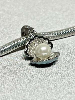 Dije colgante Perla en concha Leyenda del Mar Genuino Plata de Ley 925 Regalo Foto 1 de 4
