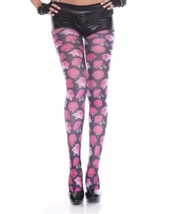 Brand New Flowers Print Pantyhose Music Legs 37440 - Picture 1 of 3