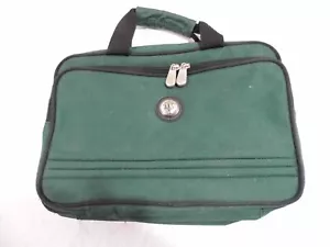 Vintage Traverlers Club Toletrie Weekender Soft Shell Case Green & Tan 14"x 10" - Picture 1 of 13