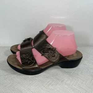 Dansko Donna Damen Bronze Leder Pantoletten Z Trap Sandalen Komfort Gr. 40 Festival - Bild 1 von 20