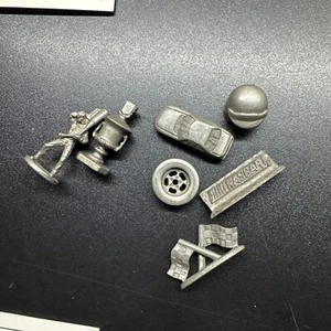 1997 NASCAR Edition Monopoly 7 Pewter Tokens Money Deeds Race Shops Garages - Picture 1 of 11