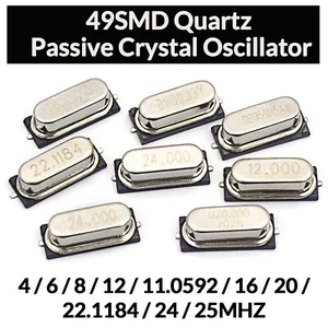 49S Quartz Passive Crystal Oscillator Resonator SMD/SMT 4Mhz to 25Mhz ±20PPM - Picture 1 of 13