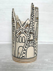 Anthropologie Cityscape Pencil Pen Brush Cup Holder Office Eiffel Tower Europe