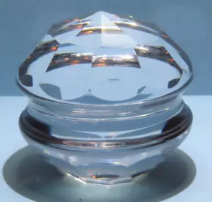 Vintage schwerer klarer handgeschliffener Bleikristall facettiertes Glas Yo Yo Briefbeschwerer 3" - Bild 1 von 8