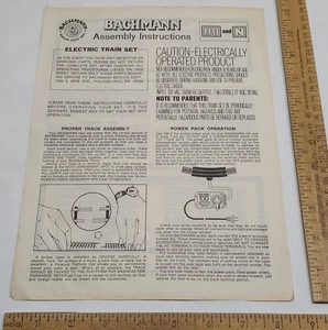 BACHMANN - HO and N - ELECTRIC TRAIN SET Assembly Instructions - listing #8051 - Picture 1 of 5