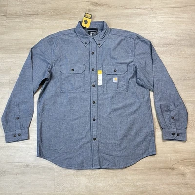 Camisa Carhartt Calce Suelto Peso Medio Denim Manga Larga Para Hombre Grande Nueva con Etiquetas Foto 1 de 4