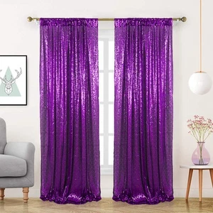 2FTx8FT Purple Sequin Backdrop Curtains | Glitter Photography Background | Sp... - Bild 1 von 7