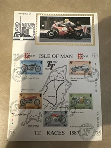 STAMPS - IOM TT RACES 1987 COVER - AS SHOW - Bild 1 von 2
