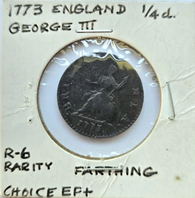 Moeda de meio centavo da Grã-Bretanha de 1773 George III - Imagem 1 de 3