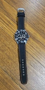 Citizen Eco-Drive Chronograph Watch 8729 – Black Dial, Nylon Strap, Solar Power - Picture 1 of 4