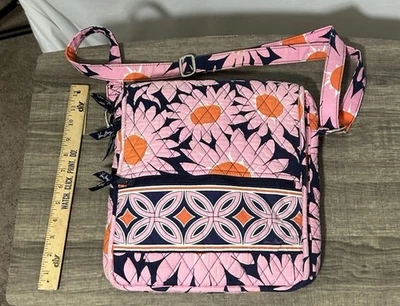Vera Bradley Shoulder Purse Handbag Floral Bag Pink/Navy/Orange/White “Loves Me” - Image 1 of 4