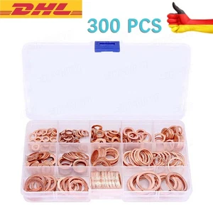 300x Kupferringe Dichtring Sortiment  Set KFZ Ölablaßschrauben Kupfer Dichtungen - Bild 1 von 8