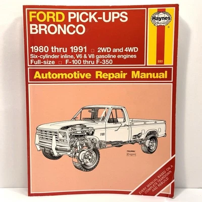 Manual de reparación Haynes Ford Pick-Ups Bronco 1980-1991 F-100 F150 F250 F350 2x4 4x4 Foto 1 de 3