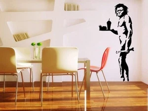 Banksy - Caveman with fast food XL - version 2 - Wall Stickers. Many colours.New - Picture 1 of 3