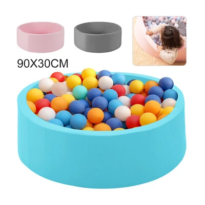 90x30cm Balls Foam Pit for Baby Toddler Pool+Pad Round Soft Ball Pool UK - Image 1 of 4