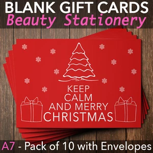 Christmas Gift Vouchers Blank Beauty Salon Card Nail Massage x10 A7+Envelope KC - Picture 1 of 10