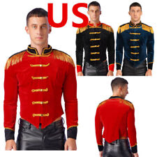 US Mens Jacket Marching Band Military Steampunk Parade Prince Coats Blazer Vests