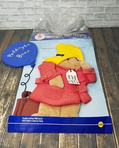 Vintage Paddington Bear With Ball on Plush Wall Hanging Decoration 1990 37"x13" - Picture 1 of 12