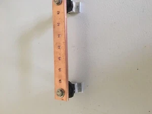 1" x 7" x 0.25" Copper Ground bar - Power Distribution Bus Bar - Terminal Block - Picture 1 of 6
