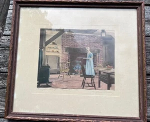 Antique Primitive Wallace Nutting “Doughnuts For Dessert” 16.5x15 - Picture 1 of 9