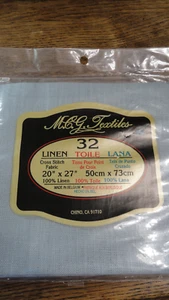 MCG TEXTILES Belgischer 100 % Leinen Kreuzstich Stoff 20 x 27 Zoll Lana Blau - Bild 1 von 2