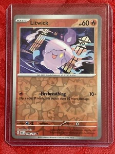 Pokemon TCG SV3 Obsidian Flames 036/197 Litwick Rev Holo Card - Picture 1 of 7