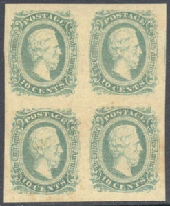 Scott 12c, bloque de 4 edición confederada sin usar - Jefferson Davis - Imagen 1 de 2