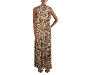 leopard halter dress