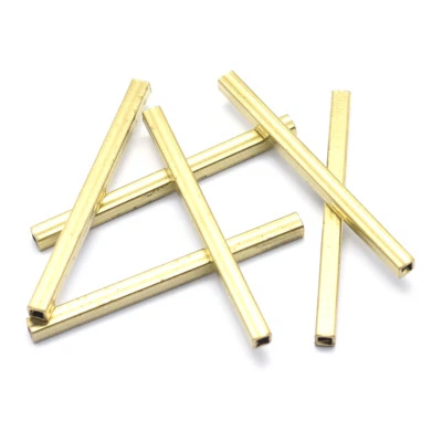 200pcs Unplated Brass Straight Tube Metal Beads Extra Long Loose Spacers 2 Inch - Image 1 of 2