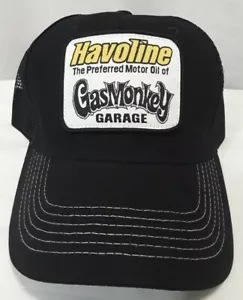 Gas Monkey Garage and Havoline Logo Black Trucker Hat Mesh Snapback Ball Cap #1 - Picture 1 of 4