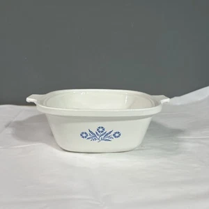 Vintage Corning Ware P-17-B Blue Cornflower Casserole Square Ceramic - White 2e - Picture 1 of 6