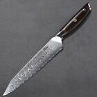 Japanese 8inch Bread Knife VG10 Damascus Steel Kitchen Knife with Ebony Handle